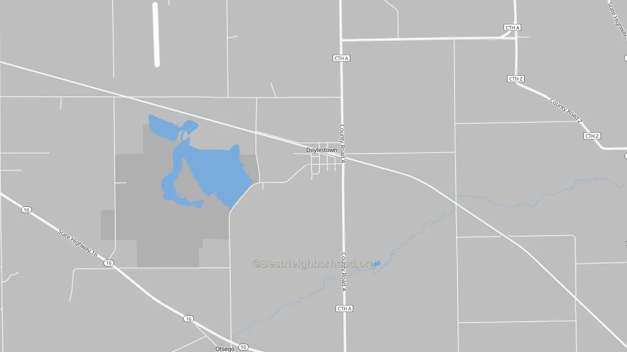 Bike Grade map of 53928, WI