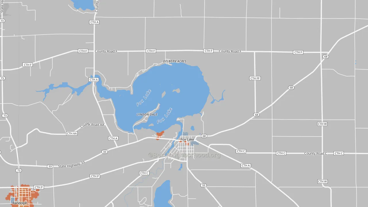 Bike Grade map of 53933, WI