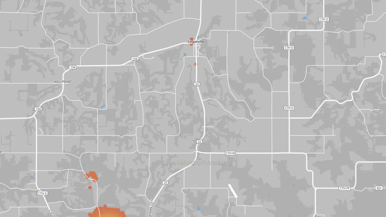 Bike Grade map of 53943, WI