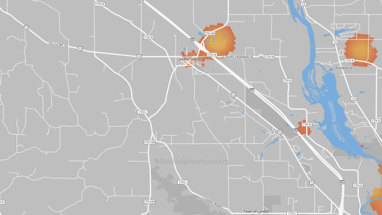 Bike Grade map of 53944, WI