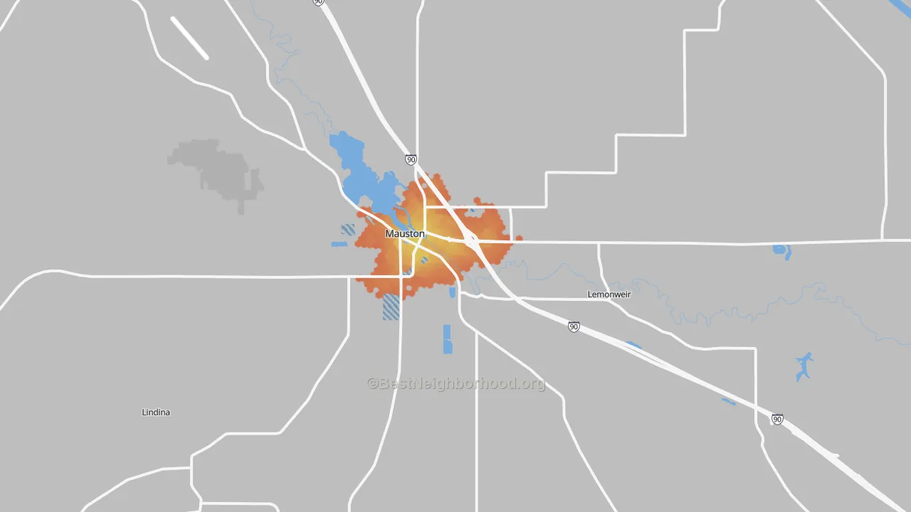 Bike Grade map of 53948, WI