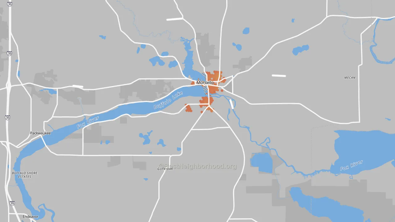 Bike Grade map of 53949, WI