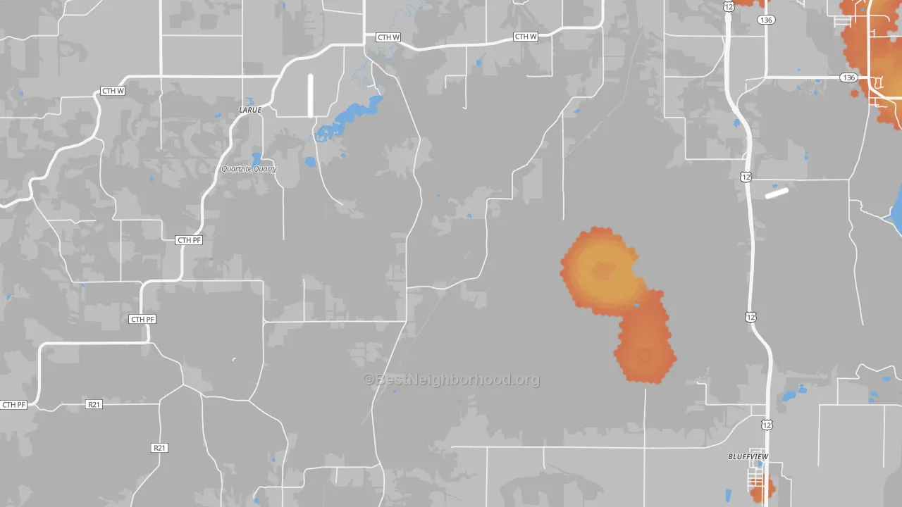 Bike Grade map of 53951, WI