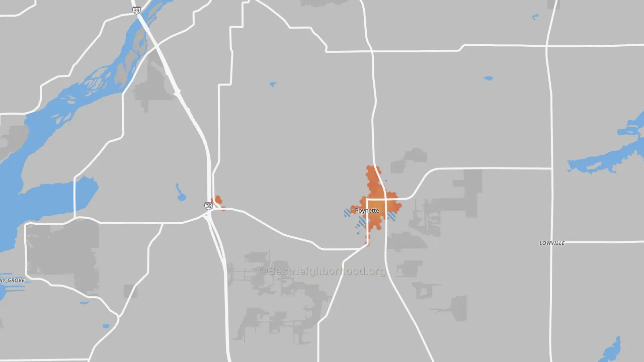 Bike Grade map of 53955, WI