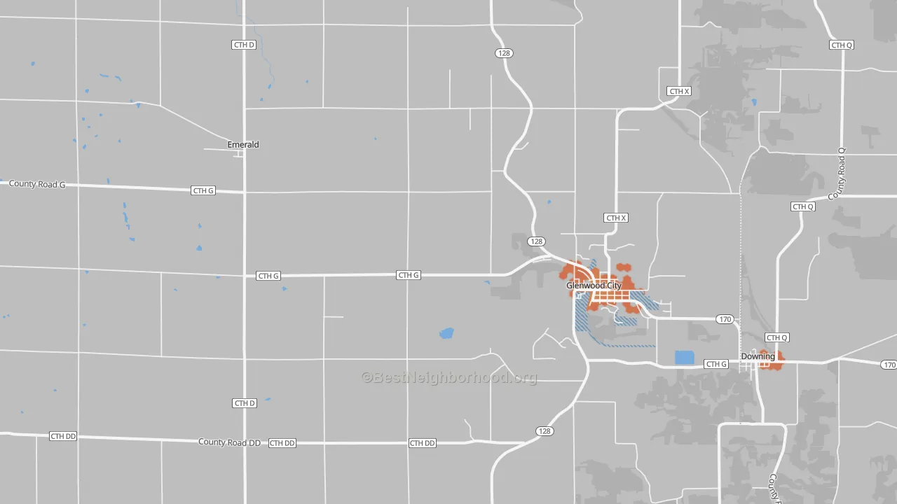 Bike Grade map of 54013, WI