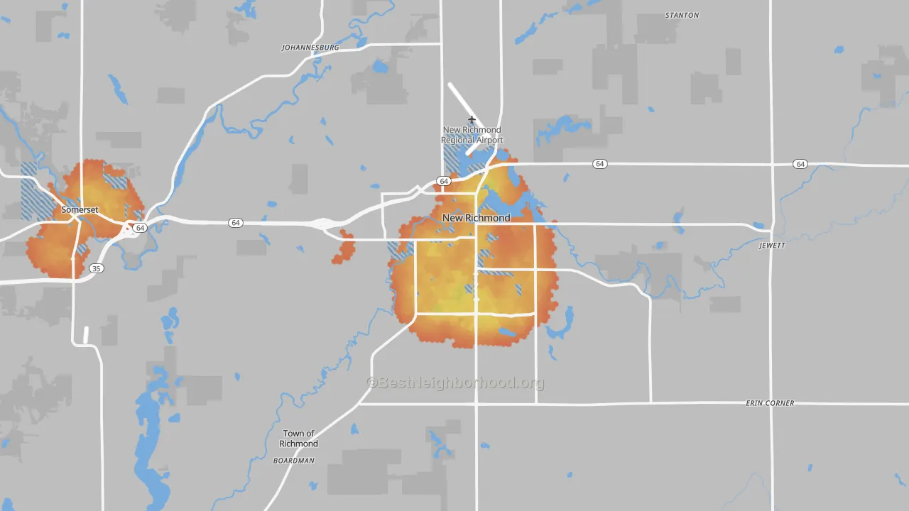 Bike Grade map of 54017, WI