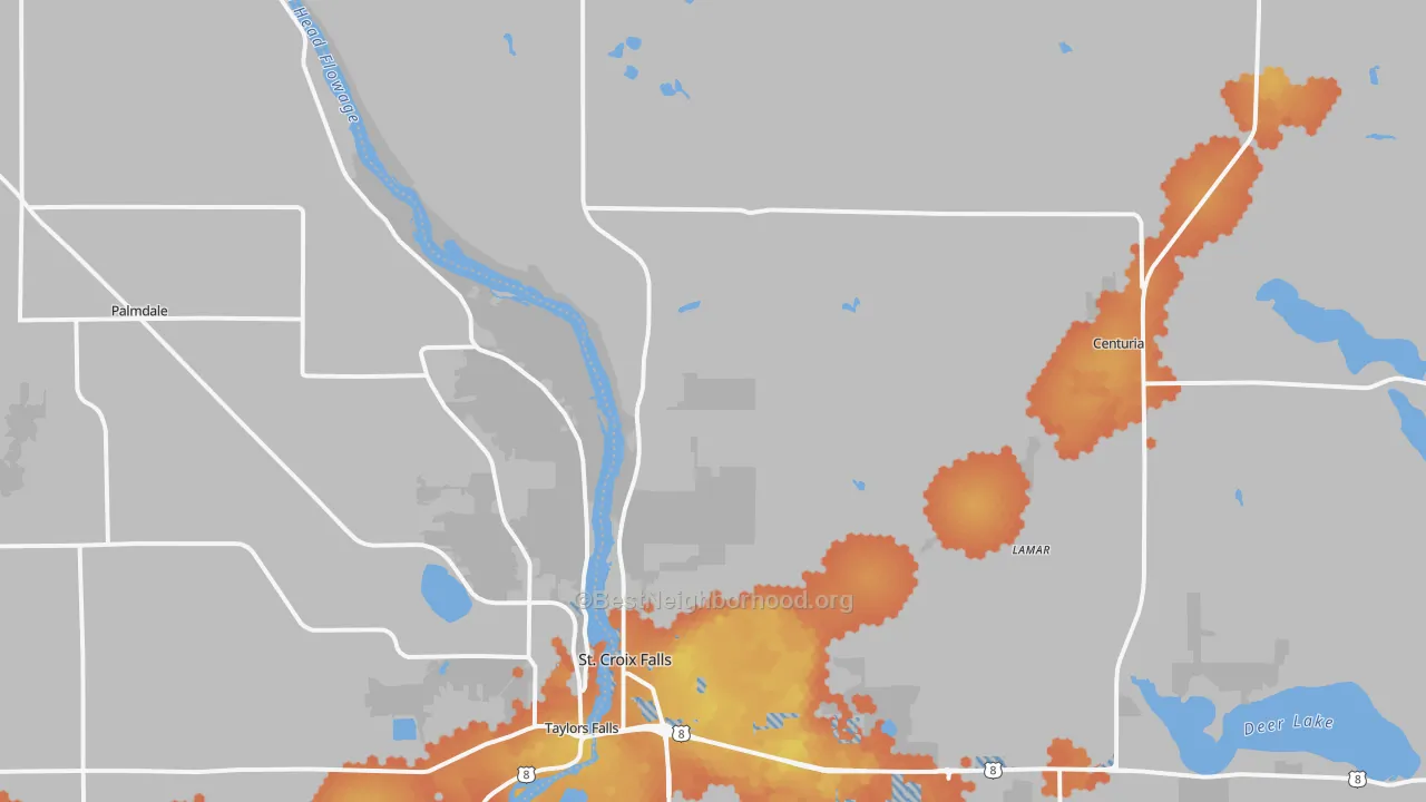 Bike Grade map of 54024, WI
