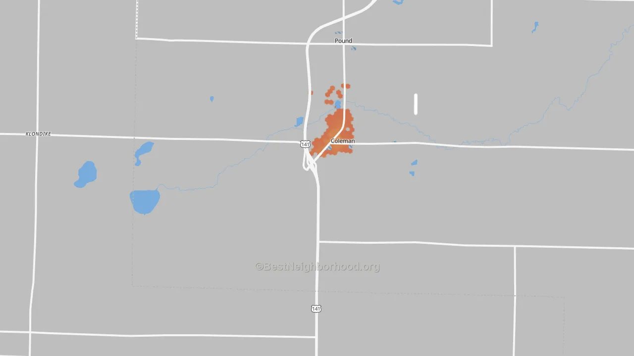 Bike Grade map of 54112, WI