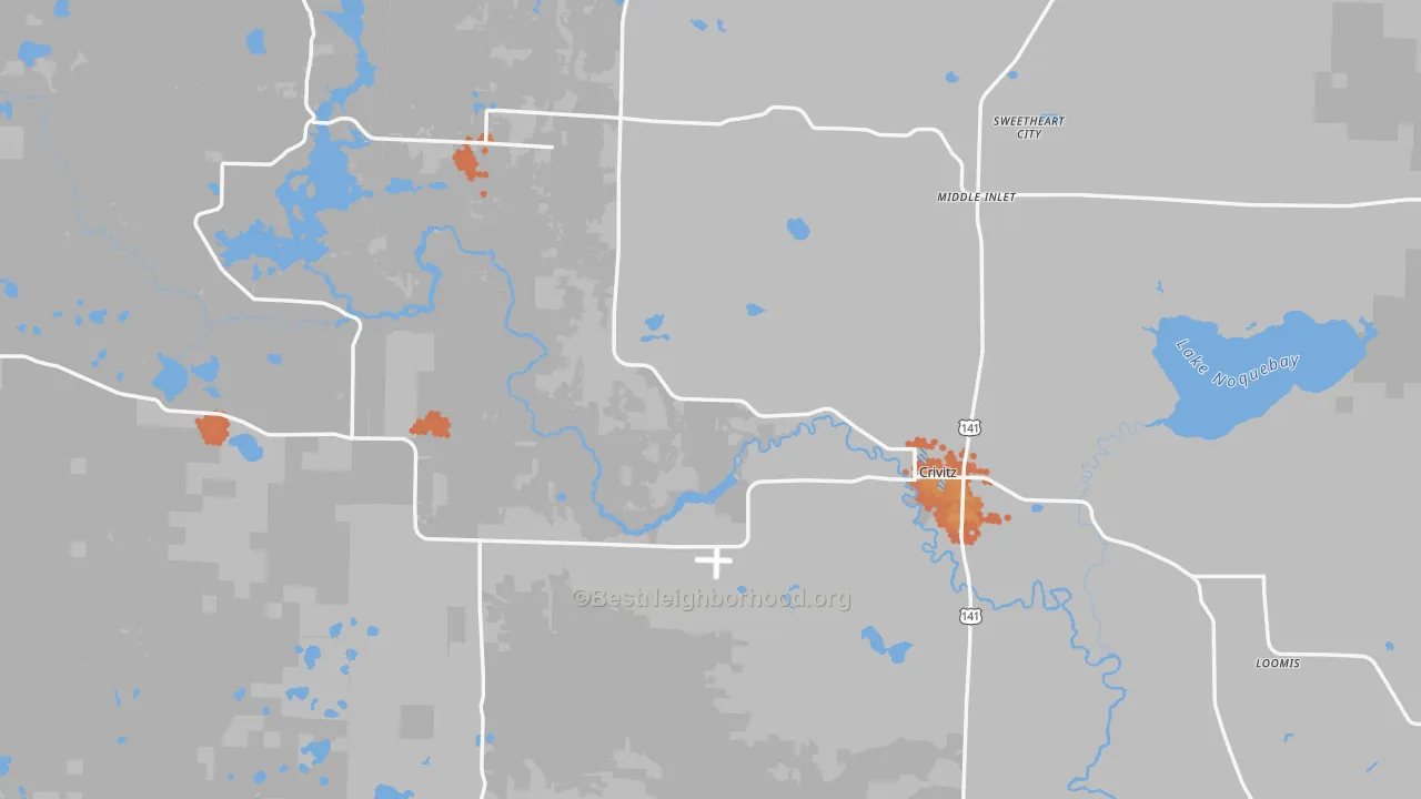 Bike Grade map of 54114, WI