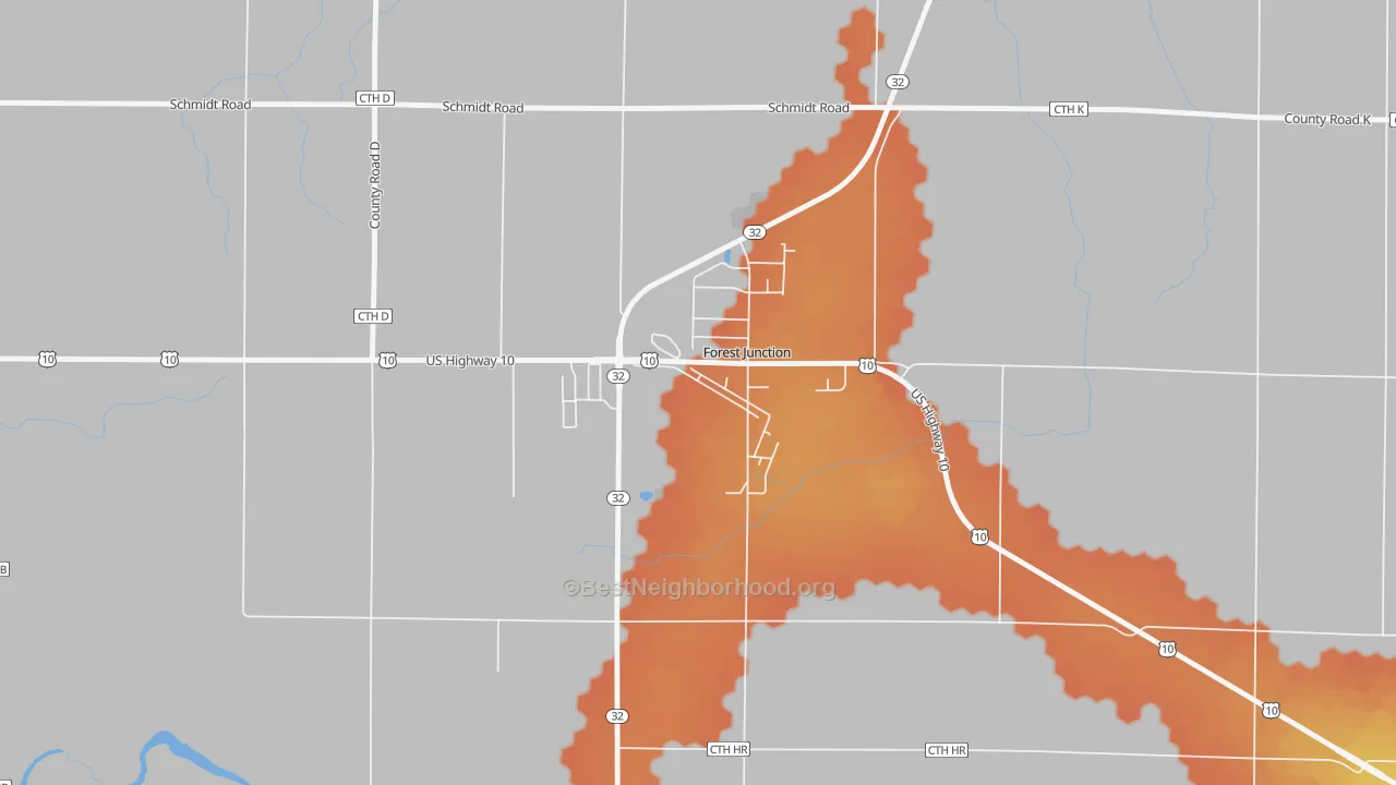 Bike Grade map of 54123, WI