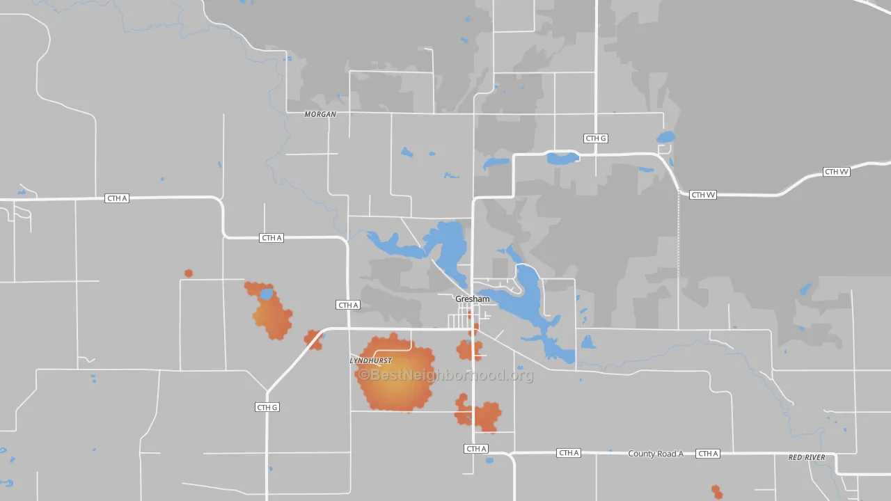 Bike Grade map of 54128, WI