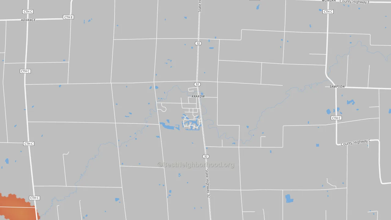 Bike Grade map of 54137, WI