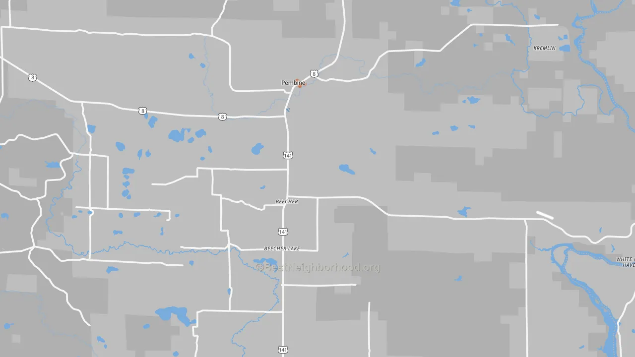 Bike Grade map of 54156, WI