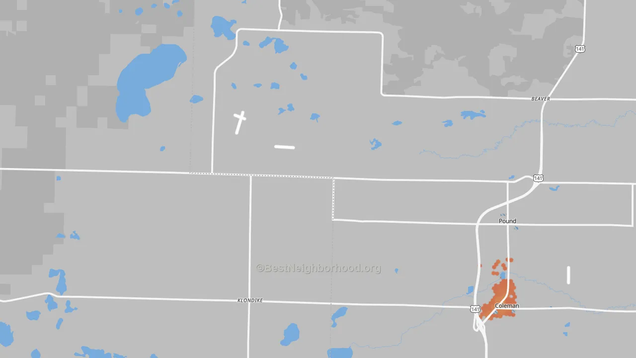 Bike Grade map of 54161, WI