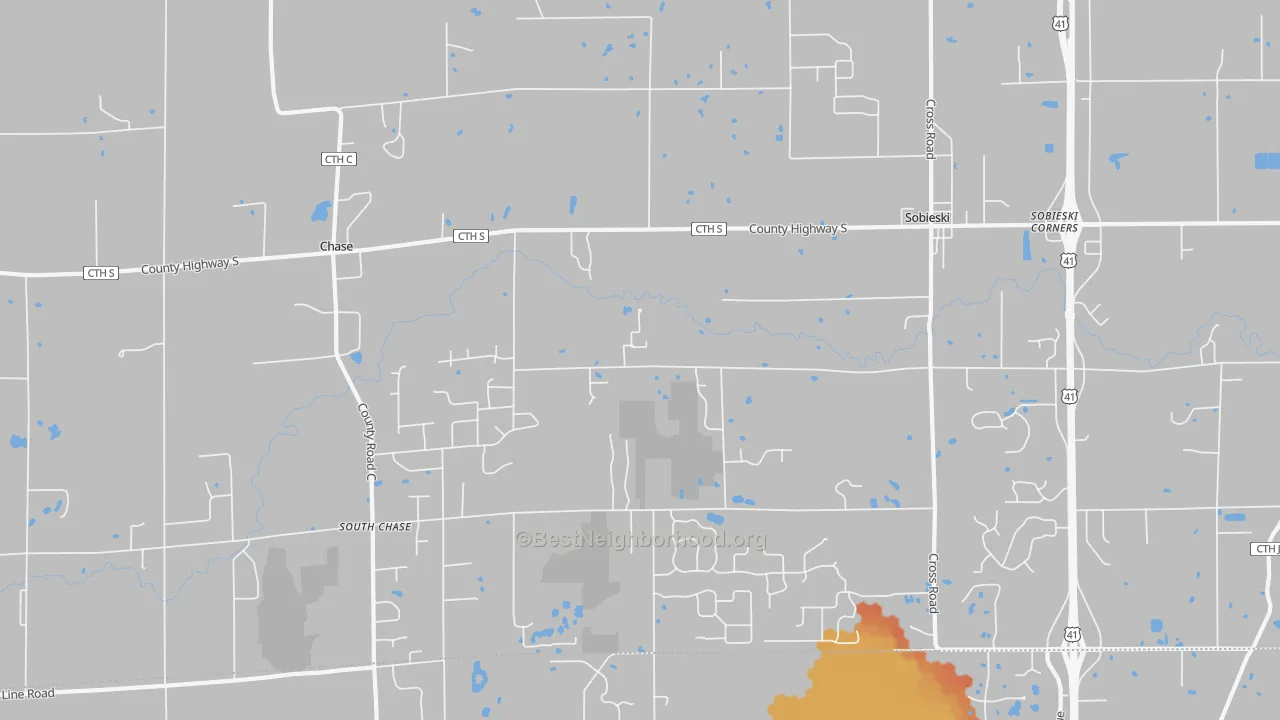 Bike Grade map of 54171, WI