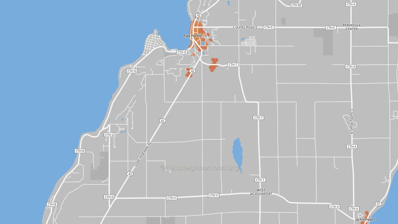Bike Grade map of 54209, WI