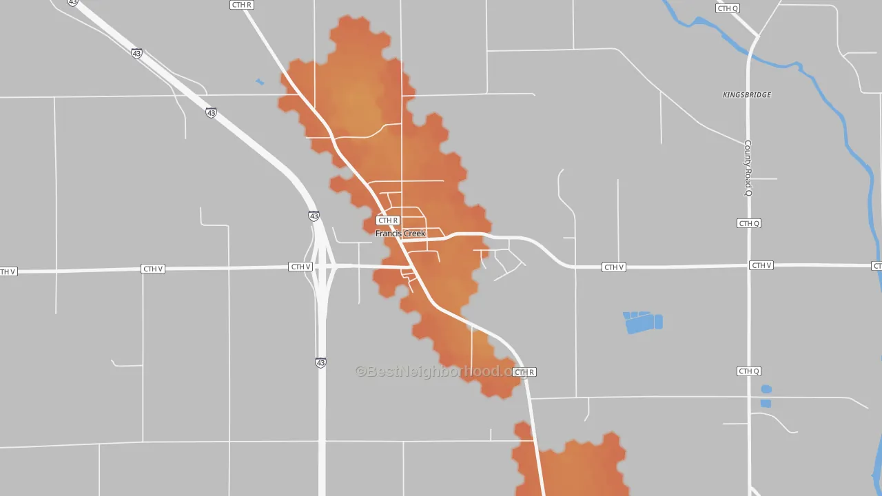 Bike Grade map of 54214, WI