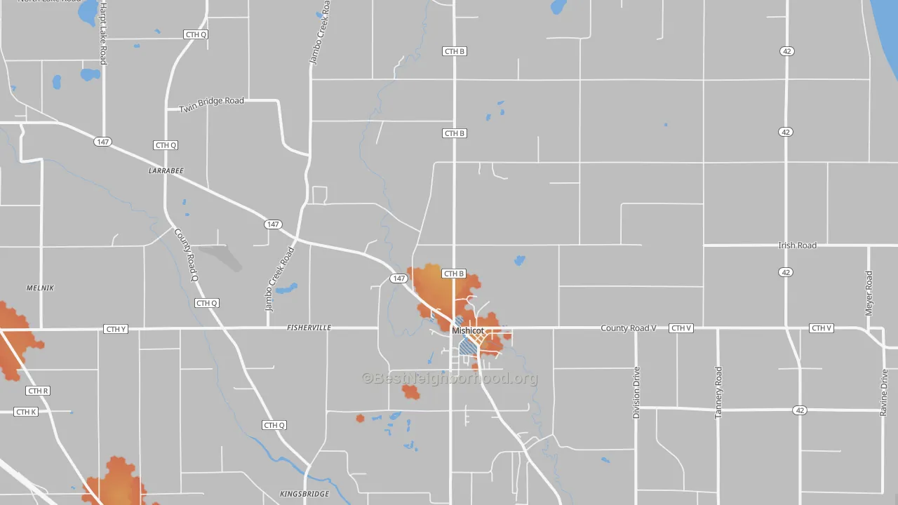 Bike Grade map of 54228, WI