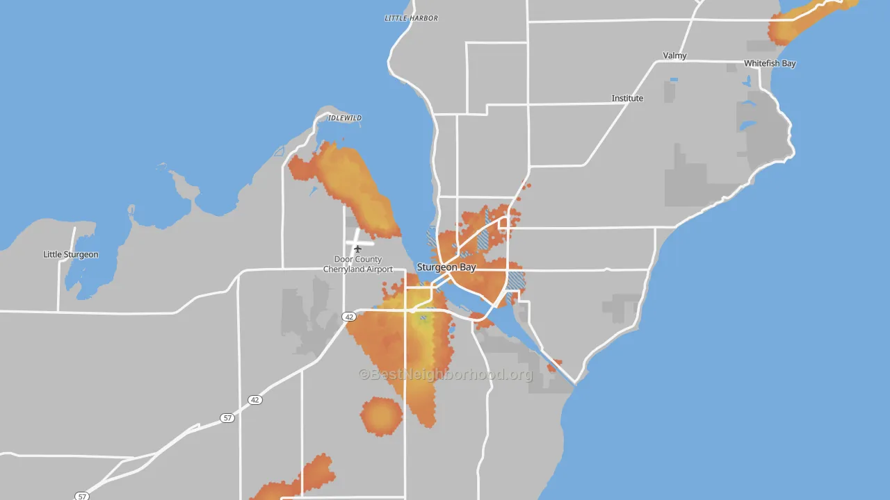 Bike Grade map of 54235, WI