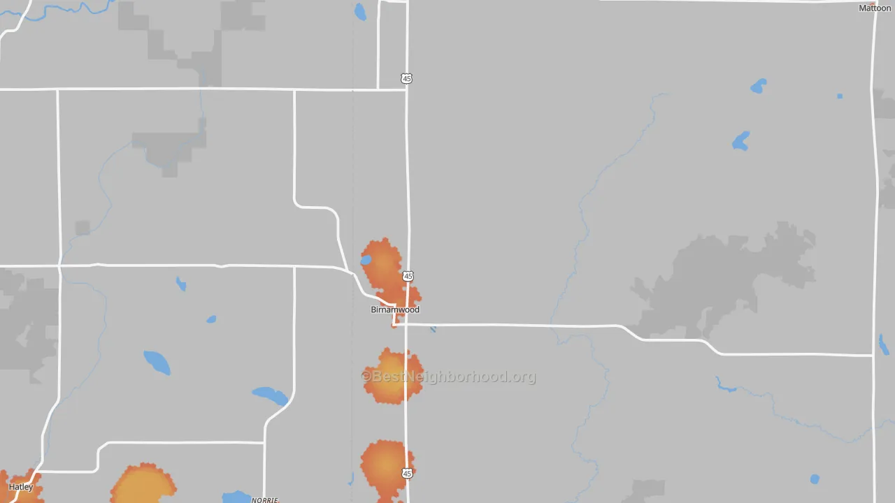 Bike Grade map of 54414, WI