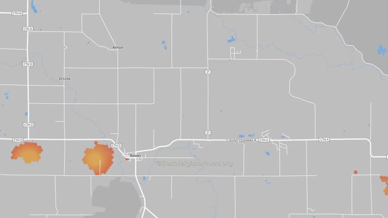 Bike Grade map of 54416, WI