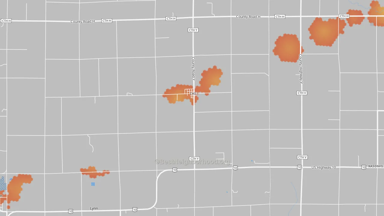 Bike Grade map of 54420, WI