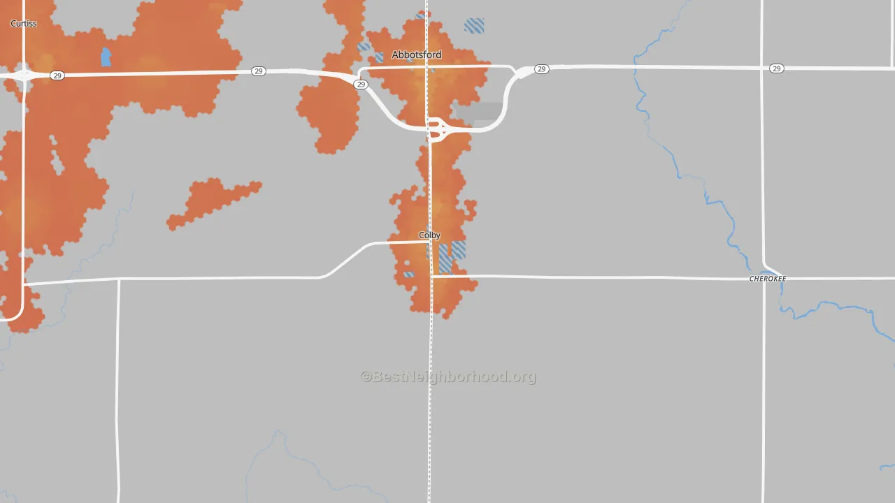 Bike Grade map of 54421, WI