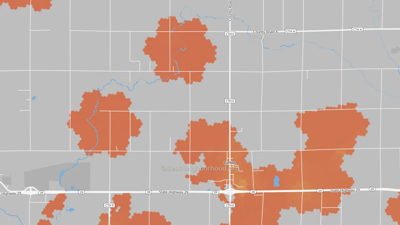 Bike Grade map of 54422, WI