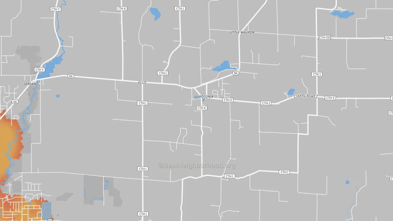 Bike Grade map of 54423, WI