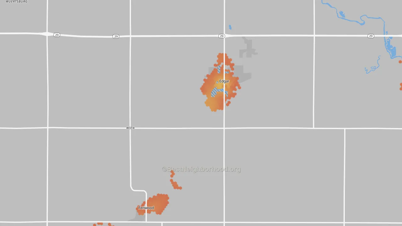 Bike Grade map of 54426, WI