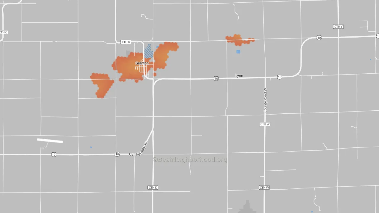 Bike Grade map of 54436, WI