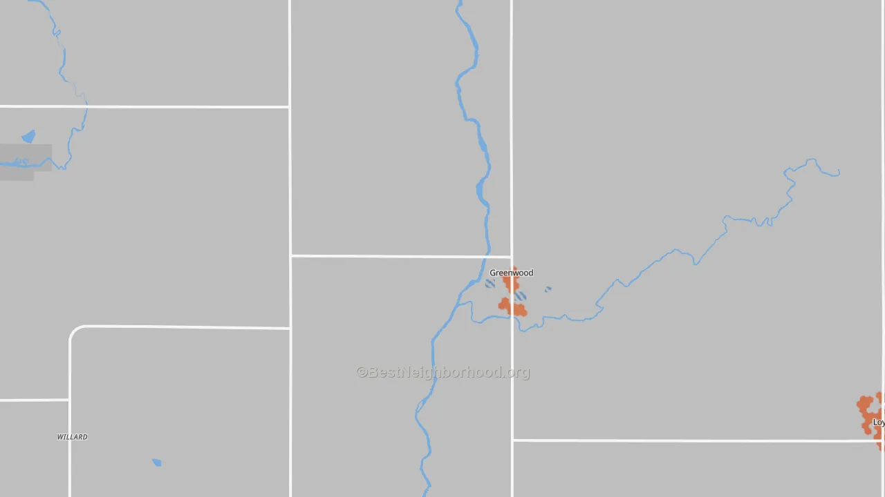 Bike Grade map of 54437, WI