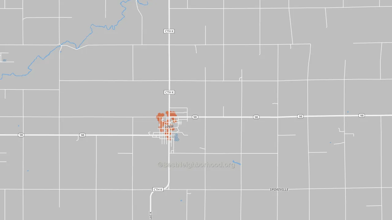 Bike Grade map of 54446, WI