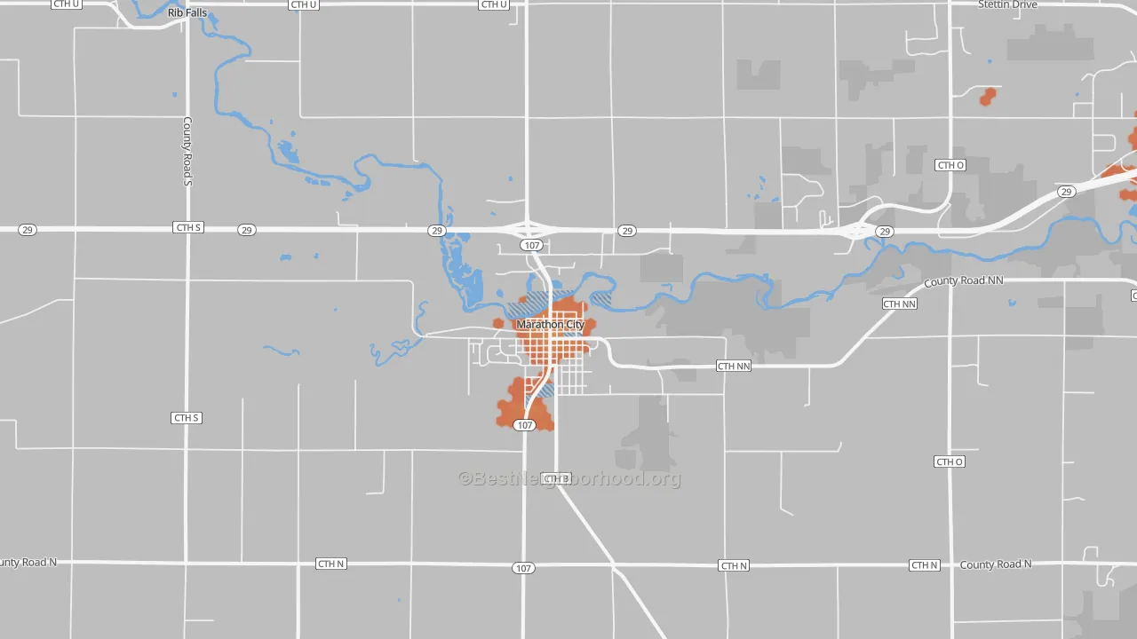 Bike Grade map of 54448, WI