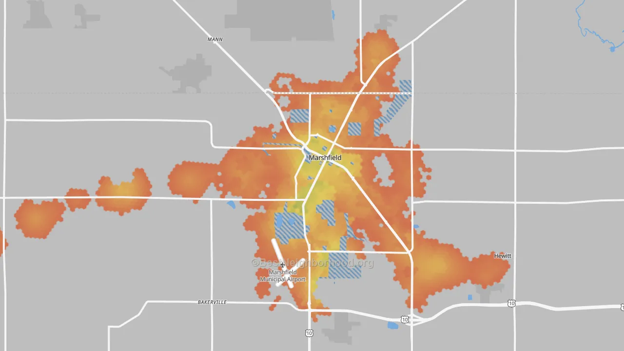 Bike Grade map of 54449, WI