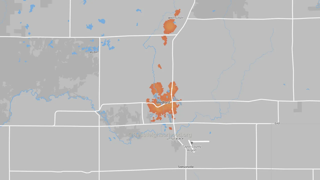 Bike Grade map of 54451, WI