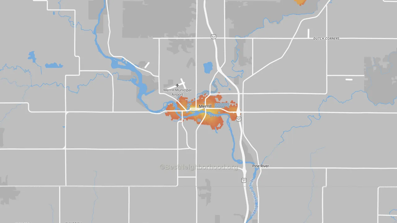 Bike Grade map of 54452, WI