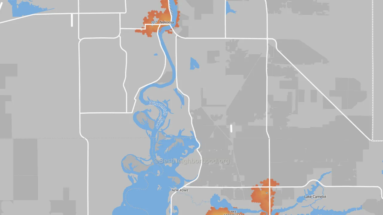 Bike Grade map of 54457, WI