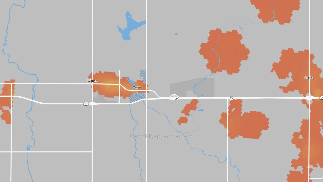 Bike Grade map of 54460, WI