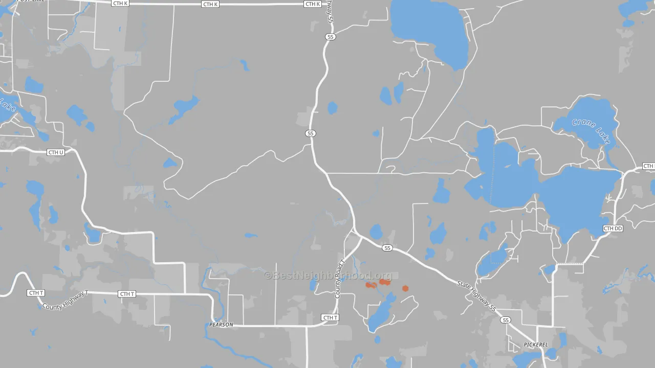Bike Grade map of 54462, WI