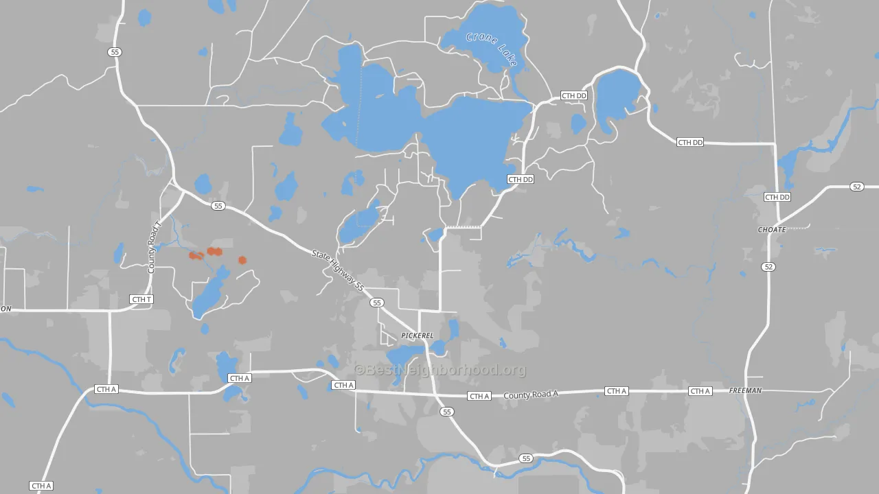 Bike Grade map of 54465, WI