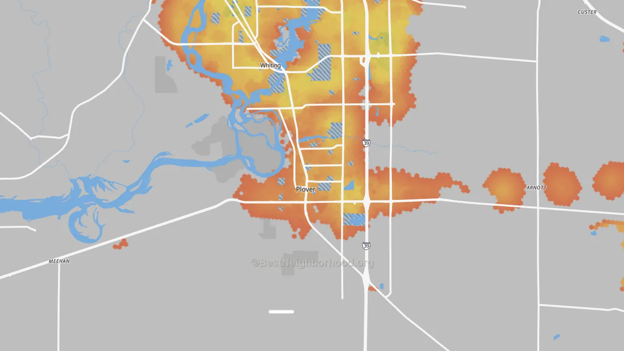 Bike Grade map of 54467, WI