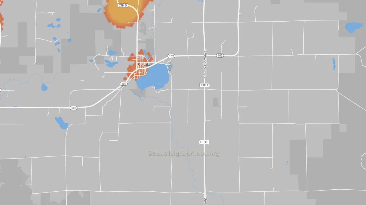 Bike Grade map of 54470, WI
