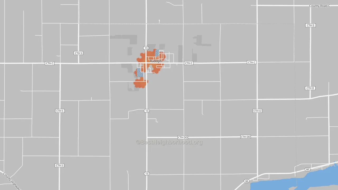 Bike Grade map of 54475, WI