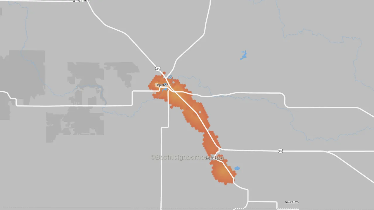 Bike Grade map of 54486, WI