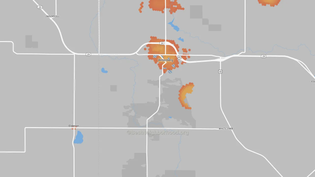 Bike Grade map of 54499, WI