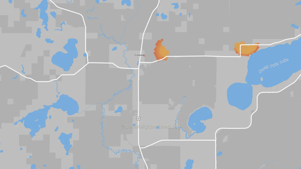 Bike Grade map of 54519, WI
