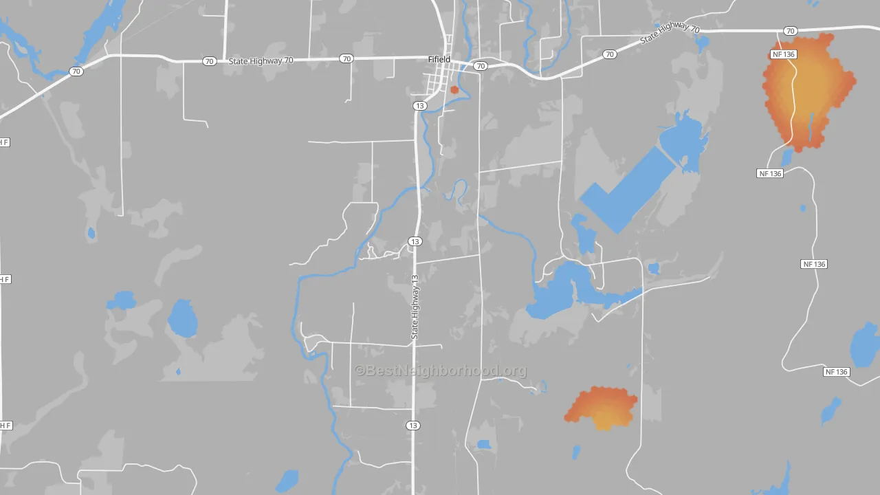 Bike Grade map of 54524, WI