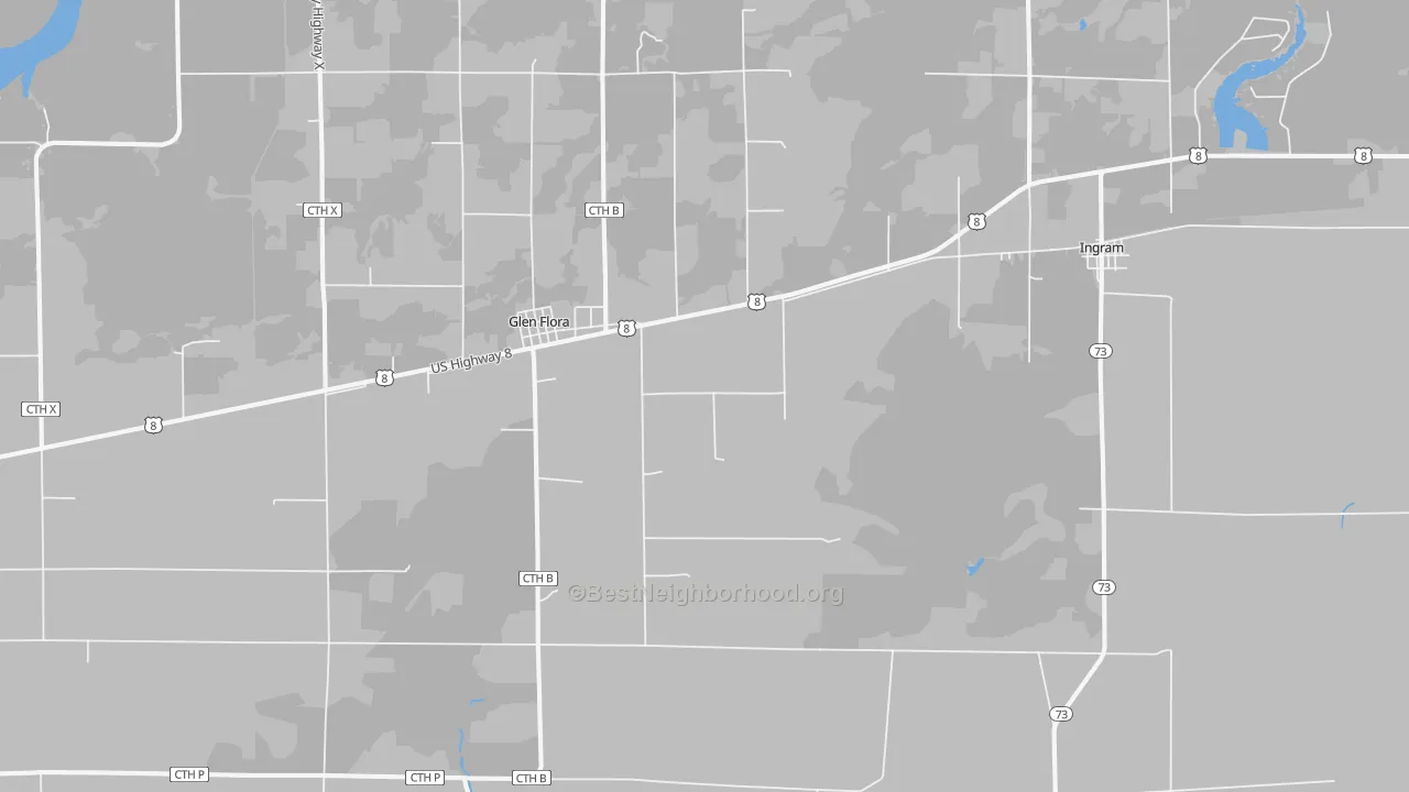 Bike Grade map of 54526, WI
