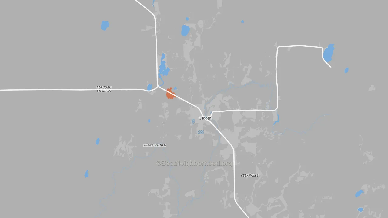 Bike Grade map of 54527, WI